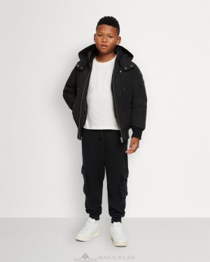 Kids' Moose Knuckles Original Bomber Bomber Jackets Black | 39640WUNA