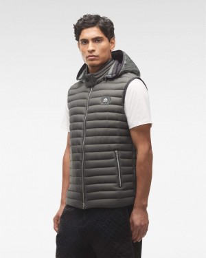 Men Moose Knuckles Air Down Vest Vests Kendall Grey | FI3985740