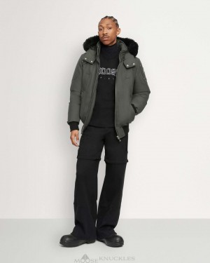 Men Moose Knuckles Original Ballistic Bomber Shearling Bomber Jackets Forest Hill / Black Shearling | GH8274953