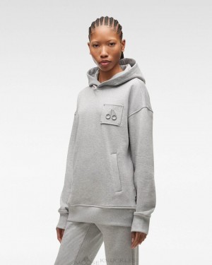 Women Moose Knuckles Brooklyn Hoodie Sweatshirts Grey Melange | LH8095413