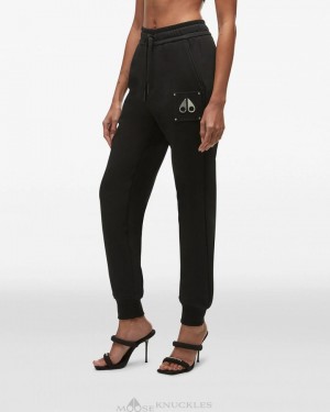 Women Moose Knuckles Brooklyn Jogger Trousers Black | GA7342160