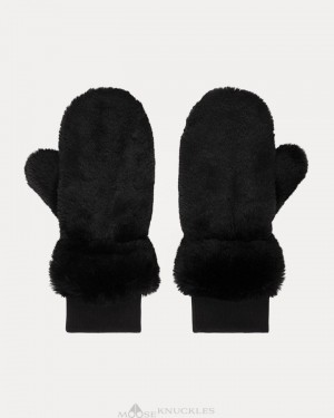 Women Moose Knuckles Cheever Mittens Gloves Black | AV1706459