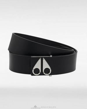 Women Moose Knuckles Logo Icon Belt Belts Silver | CV2713869