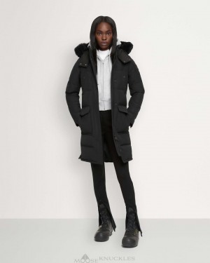 Women Moose Knuckles Onyx Causapscal Parka Parkas Black / Black Shearling | CK5980637