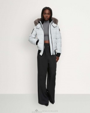 Women Moose Knuckles Onyx Ladriere Bomber Shearling Bomber Jackets Grey Birch / Frost Neoshear | CL8537260