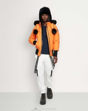 Women Moose Knuckles Original Debbie Bomber Shearling Bomber Jackets Orange Peel / Black Shearling | ZT4296375