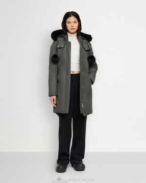 Women Moose Knuckles Original Stirling Parka Shearling Parkas Forest Hill / Black Shearling | RE1672058