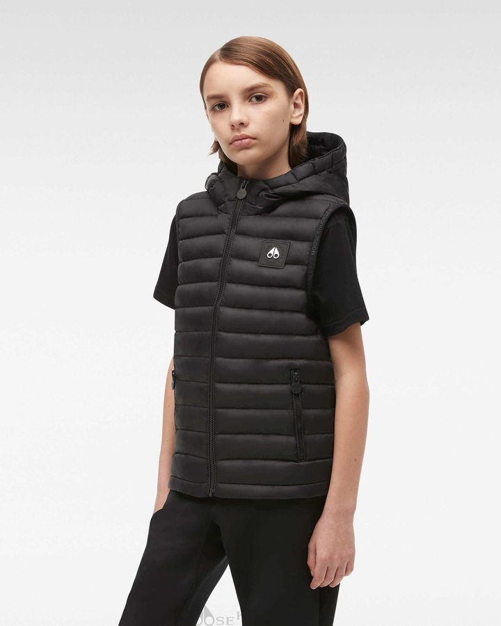 Kids' Moose Knuckles Air Down Vest Vest Black | AP6579104