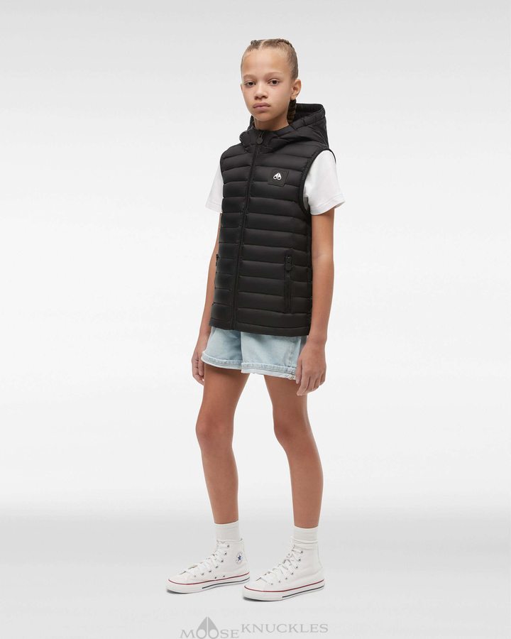 Kids' Moose Knuckles Air Down Vest Vest Black | AP6579104