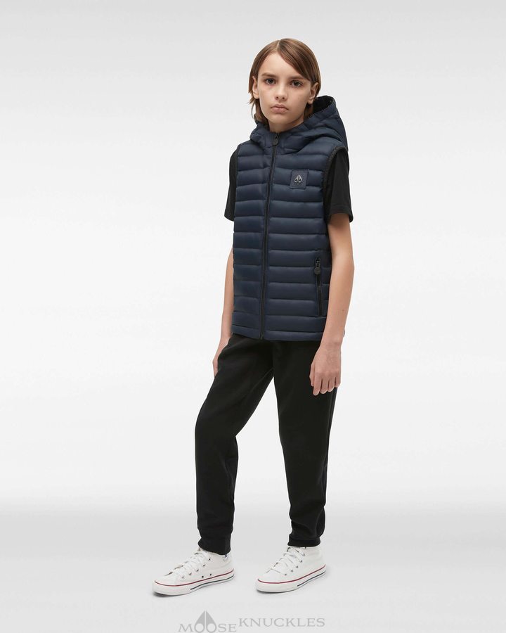 Kids' Moose Knuckles Air Down Vest Vest Navy | OR9470126