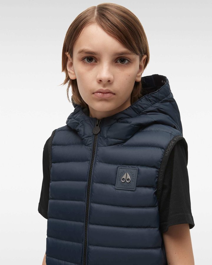 Kids' Moose Knuckles Air Down Vest Vest Navy | OR9470126