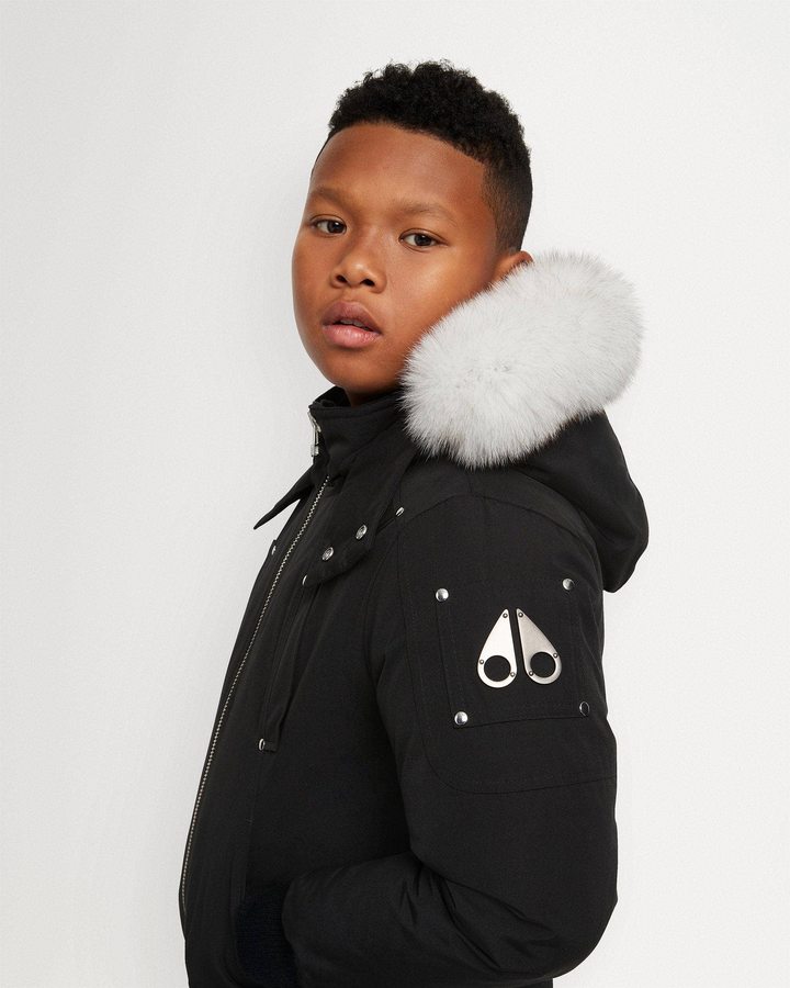 Kids' Moose Knuckles Bomber Shearling Bomber Jackets Black / Natural Shearling | ZQ2718064