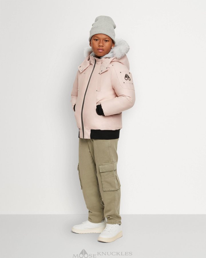 Kids' Moose Knuckles Bomber Shearling Bomber Jackets Dusty Rose / Natural Shearling | LQ4956728