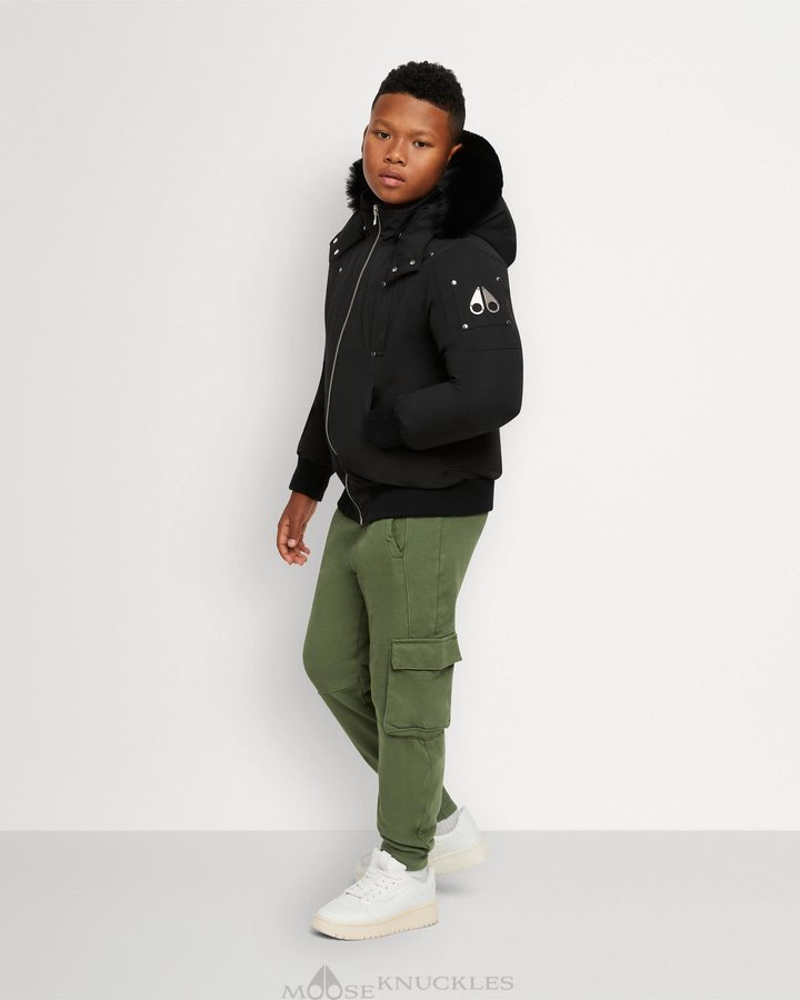 Kids' Moose Knuckles Bomber Shearling Bomber Jackets Black / Black Shearling | DV9183064