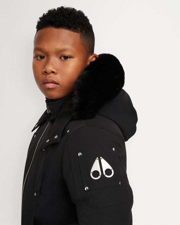 Kids' Moose Knuckles Bomber Shearling Bomber Jackets Black / Black Shearling | DV9183064