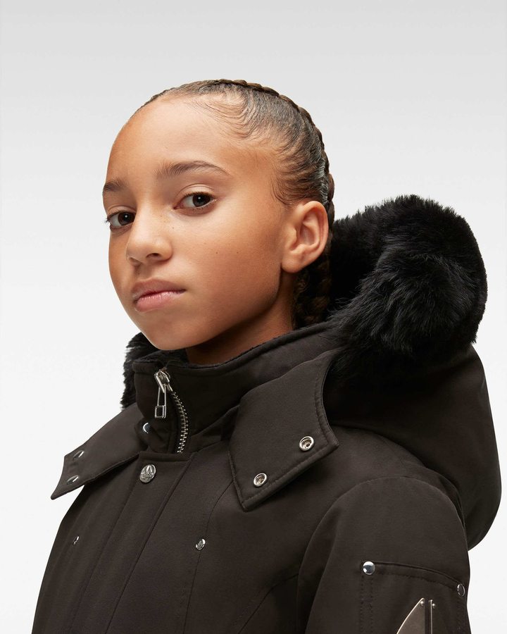 Kids' Moose Knuckles Neoshear Parka Parkas Black / Black Shearling | JX0834597