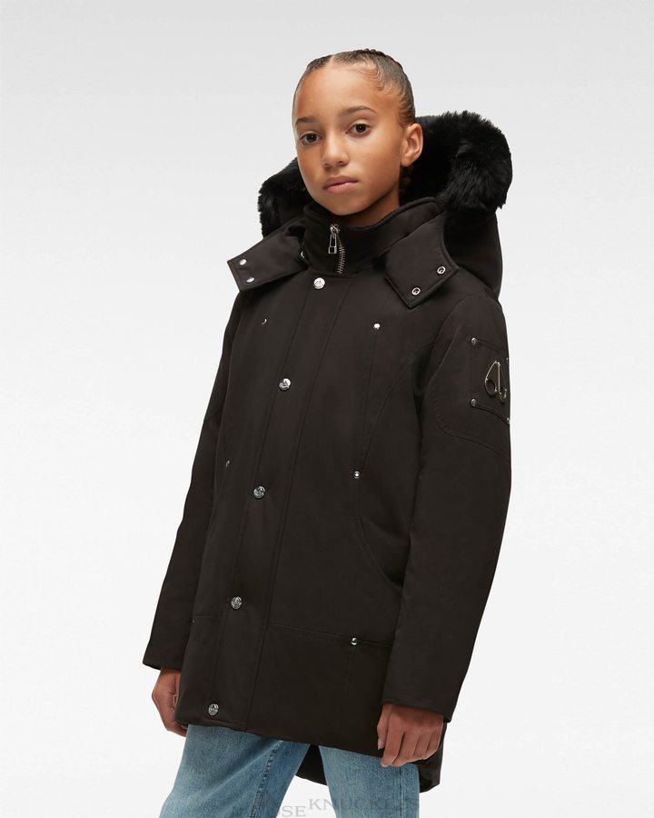 Kids\' Moose Knuckles Neoshear Parka Parkas Black / Black Shearling | JX0834597