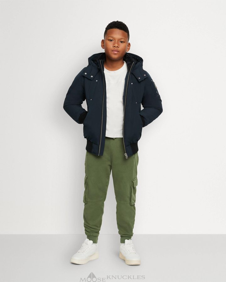 Kids' Moose Knuckles Original Bomber Bomber Jackets Navy | 81704OKNS