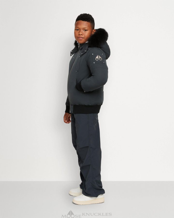 Kids' Moose Knuckles Original Bomber Bomber Jackets Granite | 36524BAGV