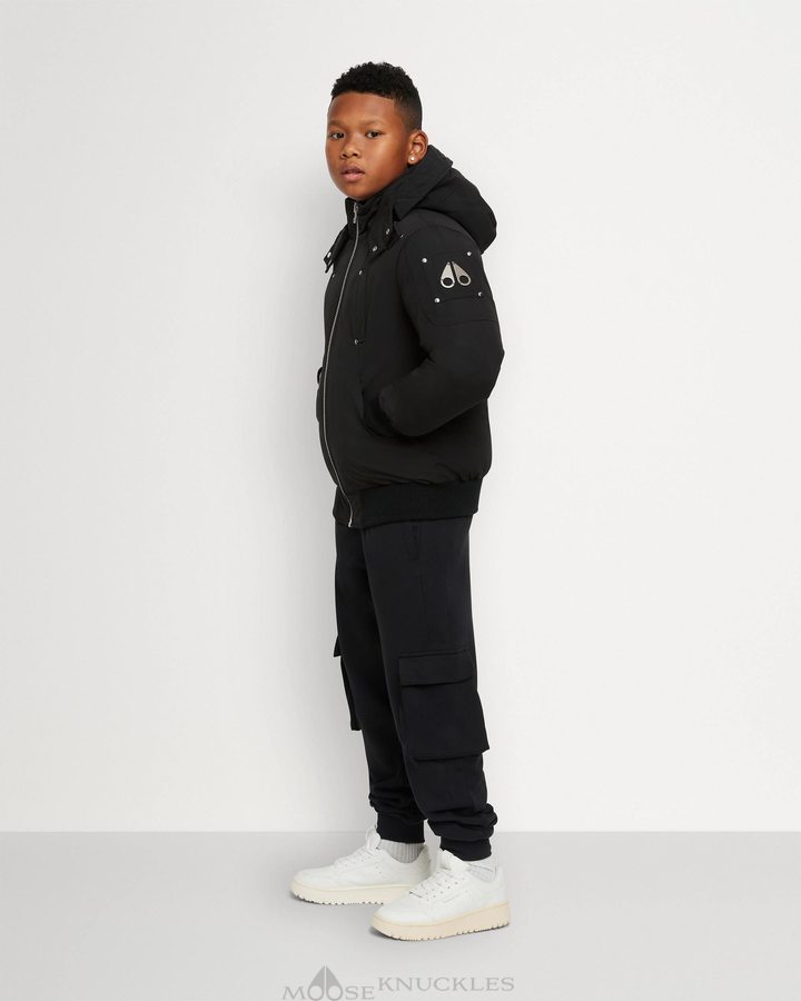 Kids' Moose Knuckles Original Bomber Bomber Jackets Black | 39640WUNA