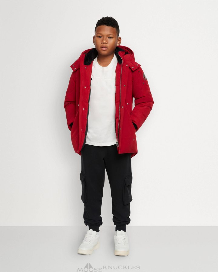 Kids' Moose Knuckles Original Parka Parkas Deep Red | 09127RHJY