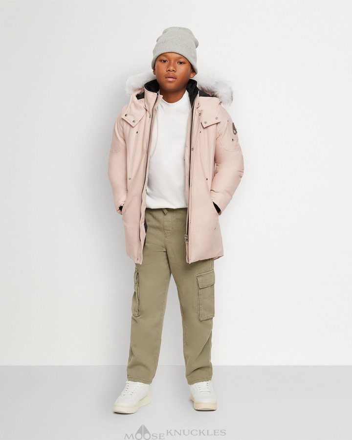 Kids' Moose Knuckles Original Parka Shearling Parkas Dusty Rose / Natural Shearling | 56978NWDM