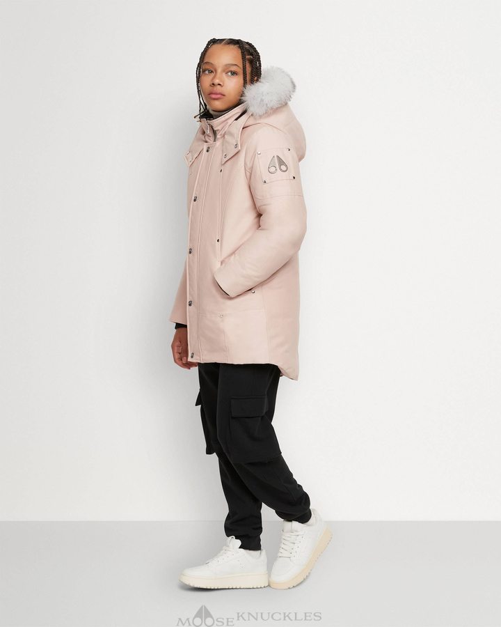 Kids' Moose Knuckles Original Parka Shearling Parkas Dusty Rose / Natural Shearling | 56978NWDM