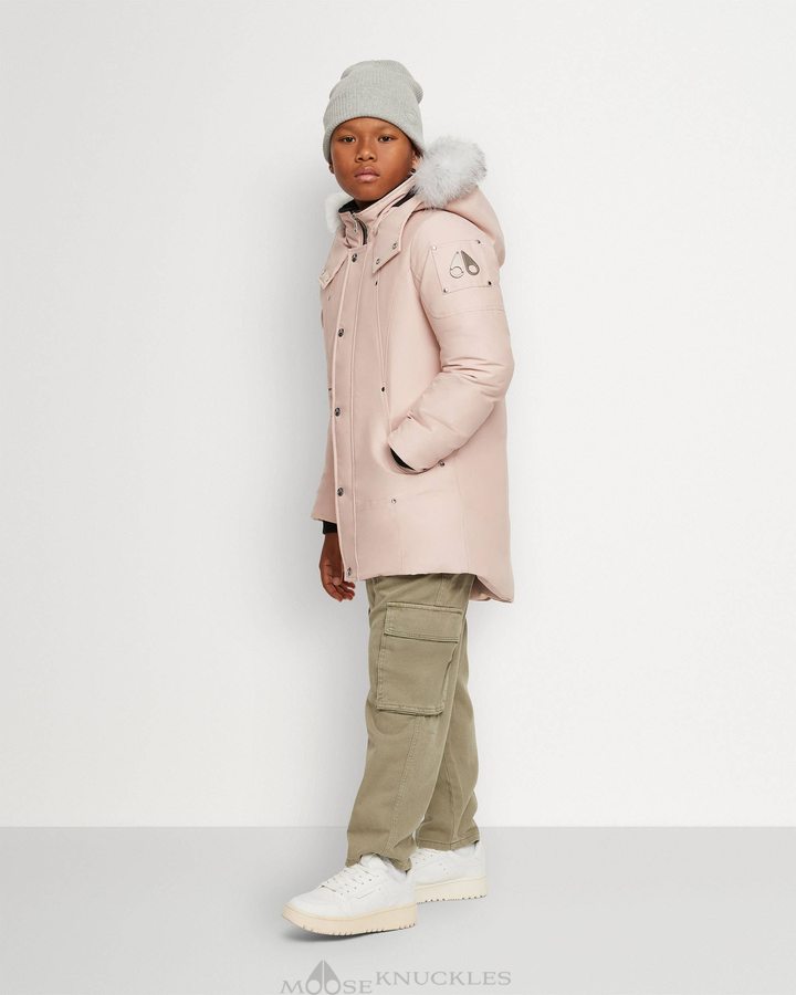 Kids' Moose Knuckles Original Parka Shearling Parkas Dusty Rose / Natural Shearling | 56978NWDM