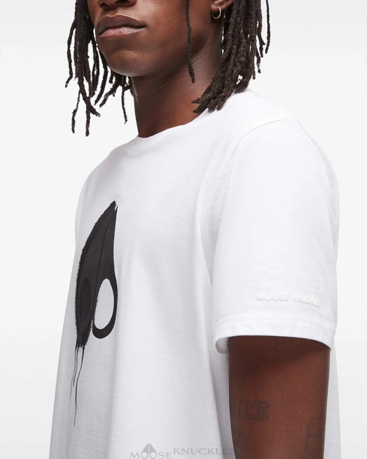 Men Moose Knuckles Augustine Tee Tees White | ZI2148093