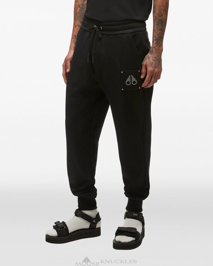 Men Moose Knuckles Brooklyn Jogger Trousers Black | ST3268014