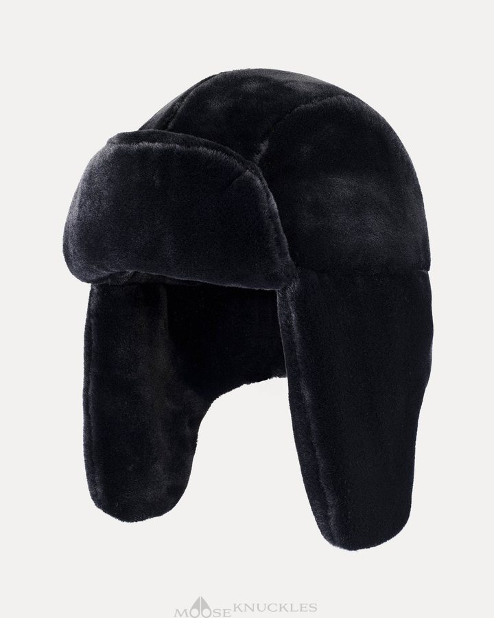 Men Moose Knuckles Bunny Trapper Hat Hat Black | LW1564397