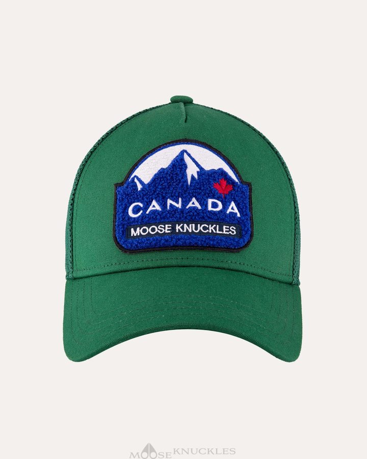 Men Moose Knuckles Canadiana Patch Cap Baseball caps Malachite | XA5942601