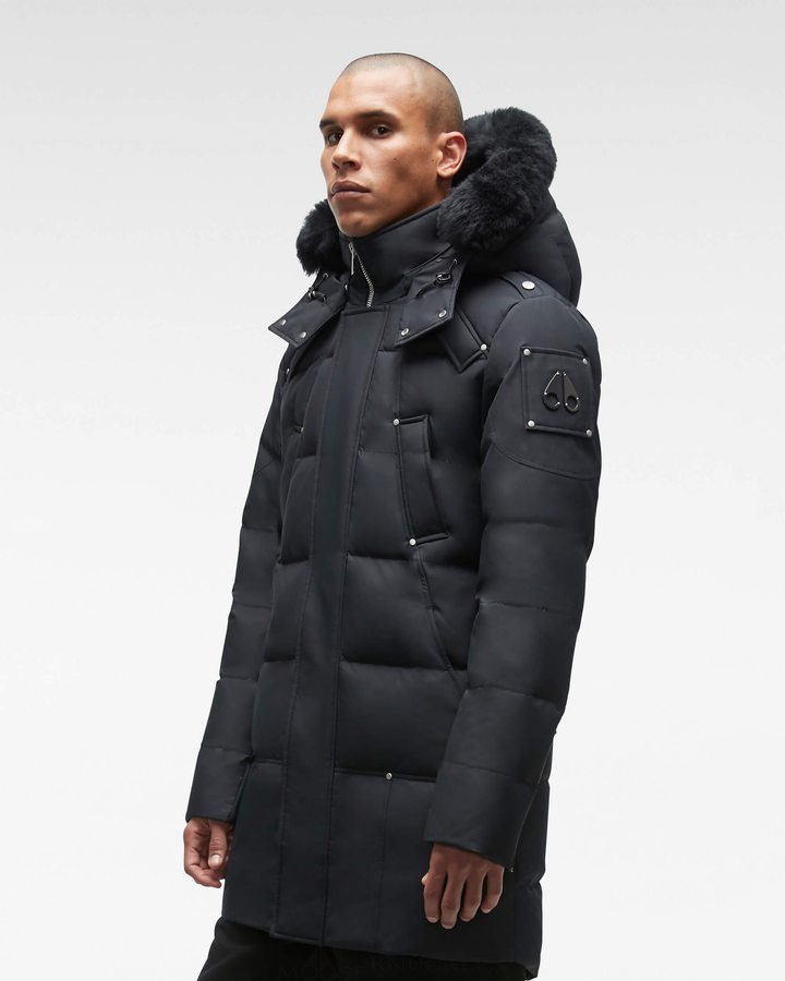 Men Moose Knuckles Cloud Parka Neoshear Parkas Black / Black Shearling | IK3906128