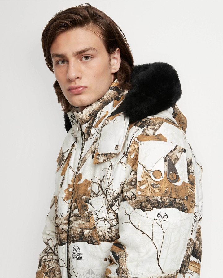 Men Moose Knuckles Cloud Parka Shearling Parkas Real Tree / Black Shearling | AN5293684