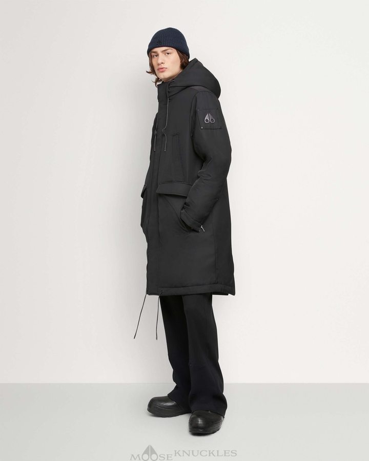 Men Moose Knuckles Garson Anorak Anoraks Black | NV7182430