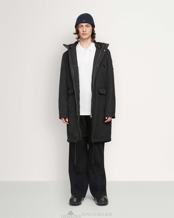 Men Moose Knuckles Garson Anorak Anoraks Black | NV7182430