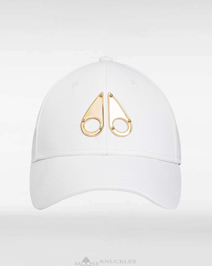 Men Moose Knuckles Gold Logo Icon Cap Baseball caps White / Gold Logo | GZ3789650