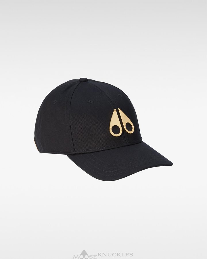 Men Moose Knuckles Gold Logo Icon Cap Baseball caps Black / Gold Logo | UE0658297