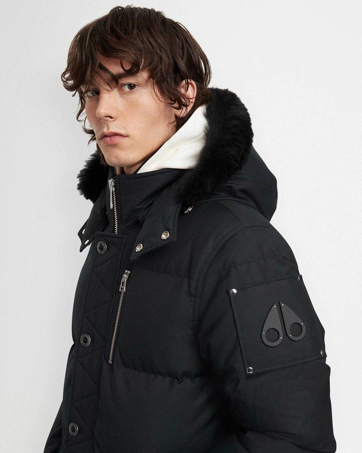 Men Moose Knuckles Original 3q Jacket Shearling Jackets Navy / Black Shearling | SV3247619