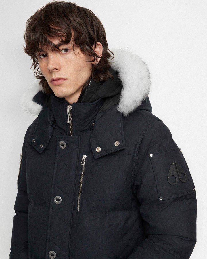 Men Moose Knuckles Original 3q Jacket Shearling Jackets Navy / Natural Shearling | YC4520931