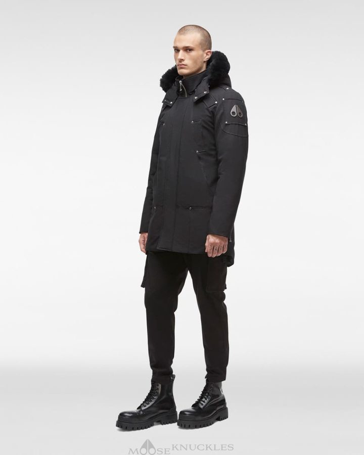 Men Moose Knuckles Original Stirling Parka Shearling Parkas Forest Hill / Black Shearling | IH6590827