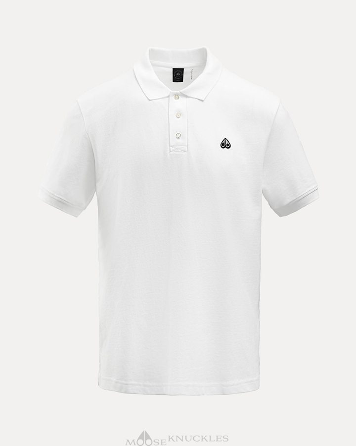 Men Moose Knuckles Pique Polo Tees White | EW1640739