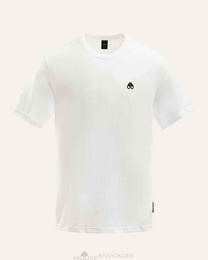 Men Moose Knuckles Satellite Tee Tees White | ZI5782903