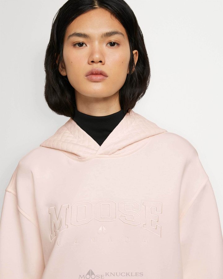 Women Moose Knuckles Atlantic Hoodie Sweatshirts Dusty Rose | IG6172394