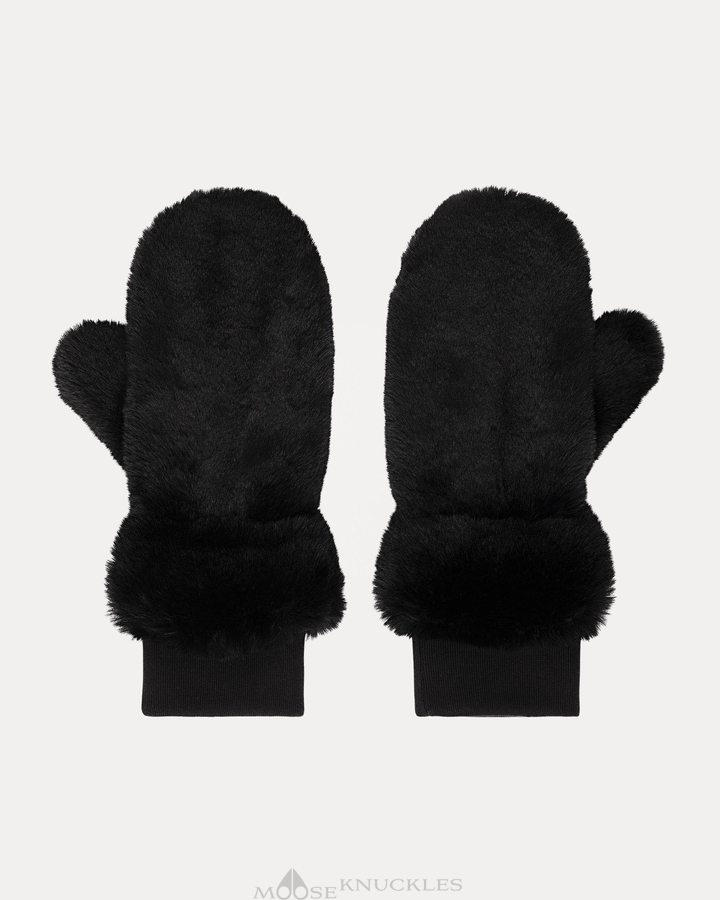 Women Moose Knuckles Cheever Mittens Gloves Black | AV1706459