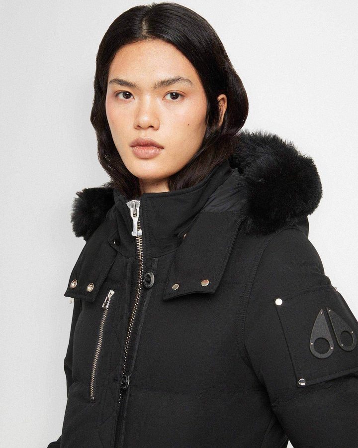 Women Moose Knuckles Cloud 3q Jacket Shearling Jackets Black / Black Shearling | LG2538197