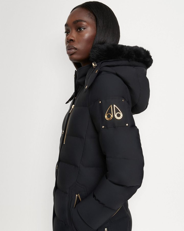 Women Moose Knuckles Gold Watershed Parka Parkas Black / Black Shearling | IO0578329