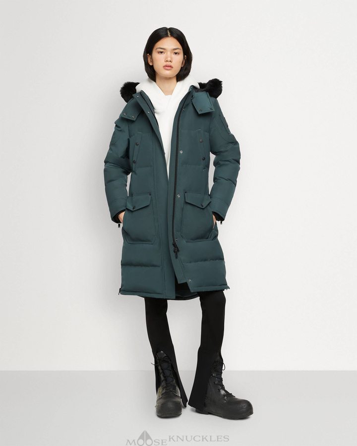 Women Moose Knuckles Onyx Causapscal Parka Parkas Forest Hill / Black Shearling | SC1739506