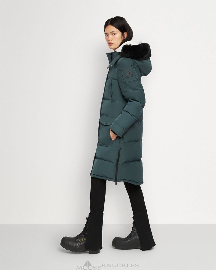 Women Moose Knuckles Onyx Causapscal Parka Parkas Forest Hill / Black Shearling | SC1739506