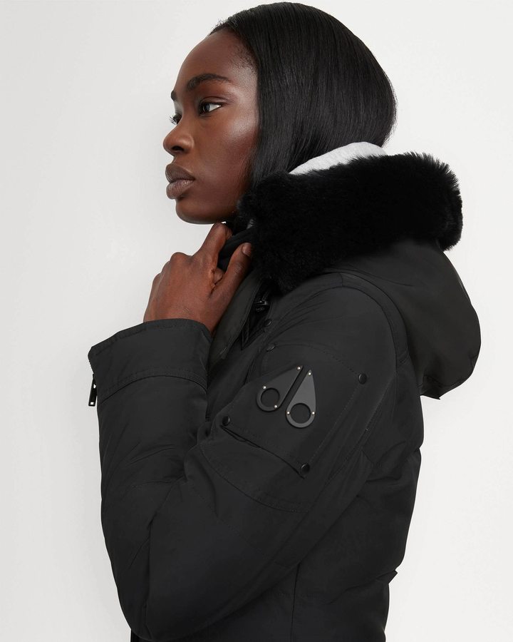 Women Moose Knuckles Onyx Causapscal Parka Parkas Black / Black Shearling | CK5980637